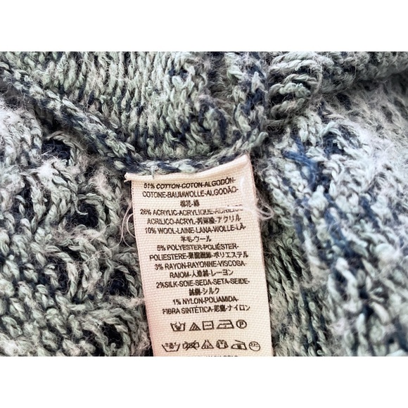 Free People Kai Pom Pom Fringe Geo Print Hooded Longline Long Cardigan Sweater M - Picture 4 of 9